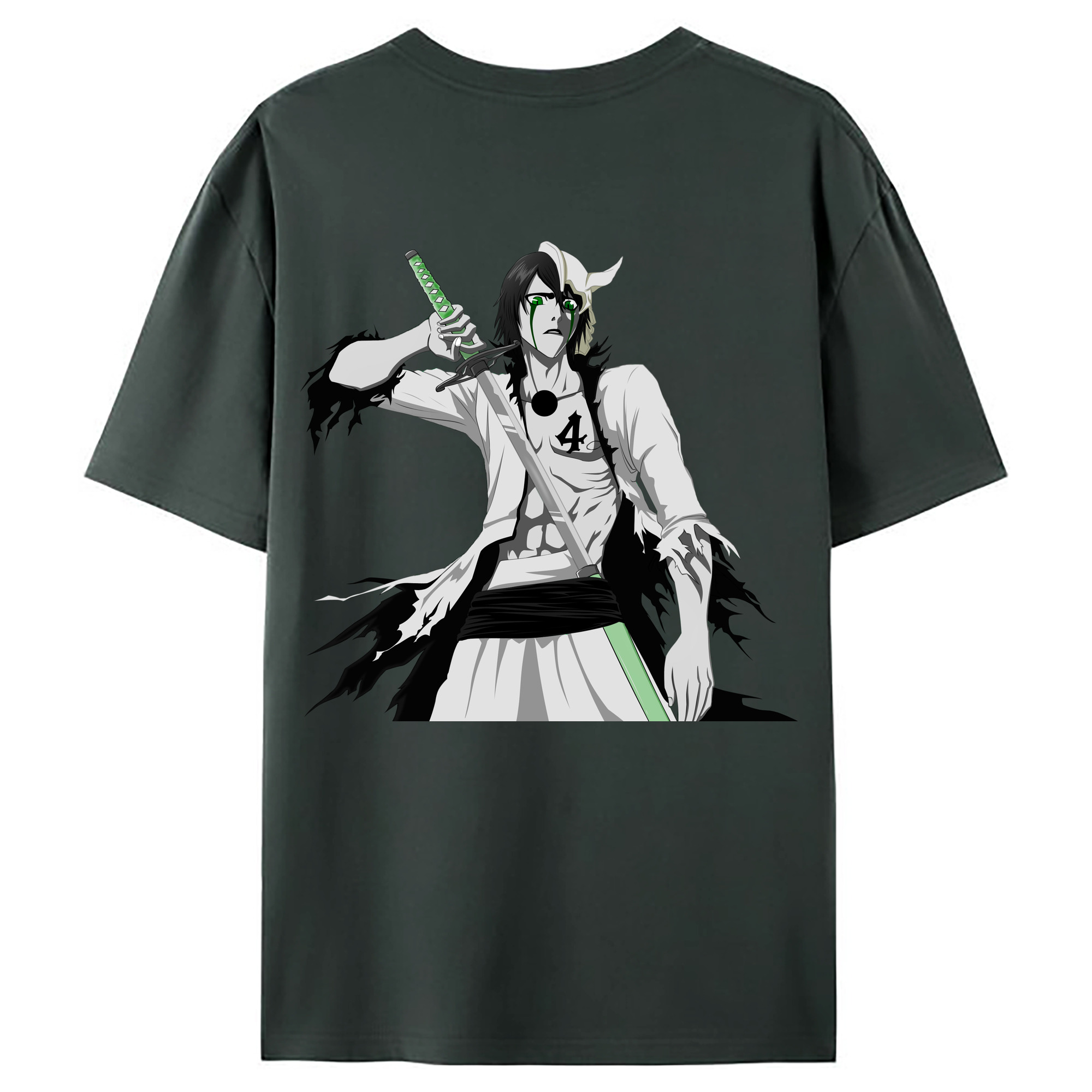 （画像用） ブリーチ ウルキオラ·シファー BLEACH Ulquiorra cifer 綿100％ メンズ半袖Tシャツ（バックプリント） 通気性